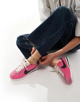 Кроссовки унисекс Nike Cortez розового и зеленого цветов 142393911 | pink