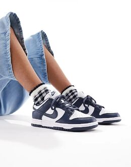 Кроссовки Nike Dunk Low NN белого и темно-синего цветов 142393904 | navy