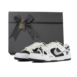 Nike Кроссовки для скейтбординга Dunk Reverse Panda 2.0 Reverse Butterfly, классические, модные, низкие, унисекс, черно-белые ib4620-141(team384-反转蝴蝶box) | black white