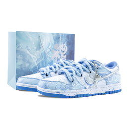 Nike Кроссовки для скейтбординга Dunk Phantom Sea's Heart с противоскользящим покрытием, износостойкие, унисекс, белые, синие, серебристые dd1873-402（team626-幻海之心） | white blue silver (blue special shopping bag)