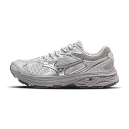 Mizuno Кроссовки RACER V2 с амортизацией, противоскользящие, дышащие, легкие, низкие, унисекс, цвет "серый дымчатый", Гонконг d1gh250605 | harbor mist gray/silver/shark gray
