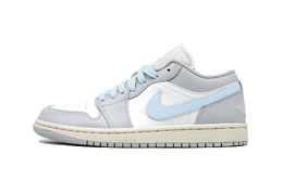 Jordan Баскетбольные кроссовки Air 1 Vintage, женские, низкие, белые/серые/синие dc0774-103(team140-蓝调幻想) | gray white blue