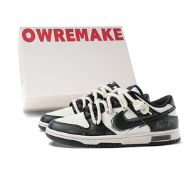 Nike Кроссовки для скейтбординга Dunk Anti Slip, износостойкие, унисекс, черно-белые hf5441-100(team拾柒-男女款追速者板鞋) | black white