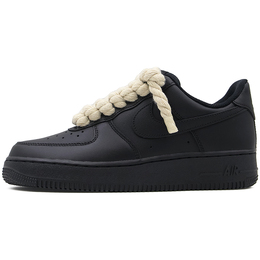 Nike Кроссовки Air Force 1 с антискользящим покрытием, износостойкие, низкие, для скейтбординга, унисекс, черные cw2288-001（team91-黑武士 米黄麻绳） | black