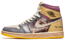Jordan Баскетбольные кроссовки Air 1 Retro High OG Vintage унисекс белого и желтого цвета 555088-706(teamb-男女款阿玛戎c-box)
