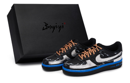 Nike Кроссовки для скейтбординга Dawn Thunder Low Top, производства ВВС США 1 07 811, унисекс, черные, серебристо-синие cw2288-001(team80-男女破晓鸣雷s-box) | black silver blue