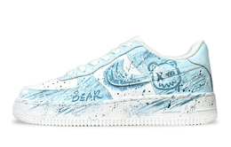 Nike Кроссовки Air Force 1 Air Force 1, Flowing Bear Rain Slip с низким верхом, унисекс, светло-голубые cw2288-111（team701-流熊雨） | light blue