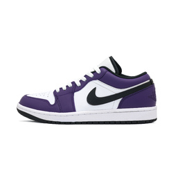 Jordan Баскетбольные кроссовки Air 1 Vintage, унисекс, низкие, белые, фиолетовые 553558-132(team701-紫脚趾） | purple