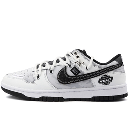 Nike Кроссовки для скейтбординга Dunk Vintage Street District, устойчивые к скольжению, низкие, унисекс, белые, серые dd1391-100（team342-复古街区） | white gray