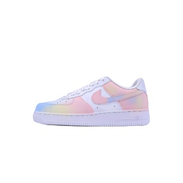 Nike Кроссовки Air Force 1 Novel Point, Ice Cream, противоскользящие, износостойкие, низкие, унисекс, желтые, синие, розовые cw2288-111(team779-冰激凌） | yellow blue pink
