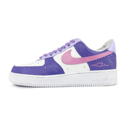 Nike Кроссовки Air Force 1 "Triple White" с низким верхом, нескользящие, износостойкие, женские, розовые, фиолетовые dd8959-100（team1076-芋泥啵啵） | pink purple