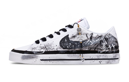 Nike Кроссовки Court Legacy Bamboo Shadow Gauze белые, противоскользящие, износостойкие, низкие, для скейтбординга, унисекс, черные dh3162-100（team846-竹影绡白） | black