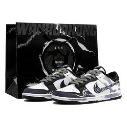 Nike Кроссовки для скейтбординга Dunk, унисекс, низкие, черные/фиолетовые dd1391-100(team1024-苍s-box) | black white purple