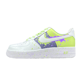 Nike Кроссовки для скейтбординга Air Force 1 с противоскользящим покрытием, износостойкие, женские, белые, зеленые, фиолетовые dd8959-100（team709-色度融合） | white green purple
