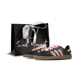 Adidas Кроссовки немецкой армии SAMBA OG, унисекс, низкие, черные, розовые b75807（team1111-樱花蝴蝶sbox） | black