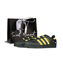 Кроссовки для скейтбординга Superstar, унисекс, низкие, черные, желтые Adidas, Black eg4959（team1111-童年纸飞机sbox） | black