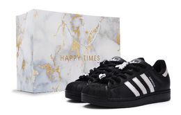 Adidas Кроссовки для скейтбординга Superstar 2 с противоскользящим покрытием, износостойкие, унисекс, черные ji0079（team277-黑天鹅s-box） | black