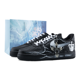 Nike Кроссовки для скейтбординга Air Force 1 Dark Cross, износостойкие, низкие, унисекс, черные cw2288-001（team836-暗黑十字架） | black (blue special shopping bag)