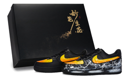 Nike Кроссовки для скейтбординга Air Force 1 унисекс, низкие, оранжевые/желтые cw2288-001(team171-赤域雷纹s-box） | black orange yellow