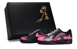 Nike Кроссовки для скейтбординга Air Force 1, унисекс, низкие, серые/розовые cw2288-001(team171-绯墨蝶s-box） | black pink