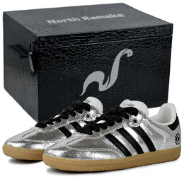 Adidas SAMBA OG износостойкие и легкие низкие кроссовки для скейтбординга женские серебристо-черные jr0035(team96-星银河花s-box) | galaxy flower-gift box 1