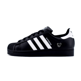 Adidas Кроссовки для скейтбординга Superstar 2 с противоскользящим покрытием, износостойкие, унисекс, черные, белые ji0079（team1254-爱心2) | black white