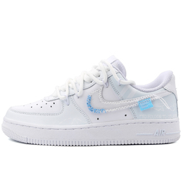 Nike Кроссовки для скейтбординга Air Force 1 Wings Of The Wind, износостойкие, низкие, унисекс, сине-белые cw2288-111（team342-风之翼） | blue white