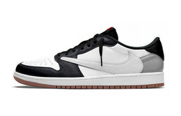 Jordan Баскетбольные кроссовки Travis Scott x Air 1 Low Top Vintage Unisex Black White Silver dz4137-700（team1290-黑银倒钩） | black white silver