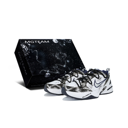 Nike Кроссовки Air Monarch 4 с защитой от скольжения, износостойкие, низкие, массивные, унисекс, черные, белые 415445-102(team156-机能s-box) | black white