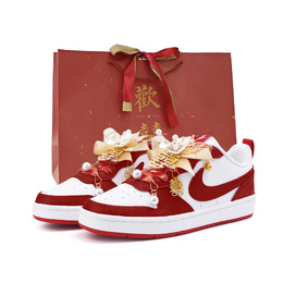 Nike Кроссовки Court Borough Cushioning, износостойкие, низкие, для скейтбординга, женские, красные bq5448-103(team746-凤凰于飞sbox) | red