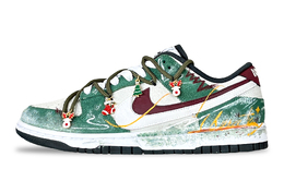 Nike Кроссовки для скейтбординга Dunk Low Fantasy, Elk Forest, противоскользящие, износостойкие, низкие, унисекс, зеленые, белые hv1800-101(team257-麋鹿森林) | green white