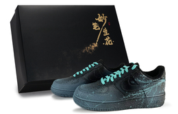 Nike Кроссовки для скейтбординга Air Force 1, унисекс, низкие, голубые cw2288-001(team171-青墨飞霙s-box） | black cyan