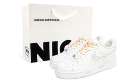 Nike Кроссовки Air Force 1 для скейтбординга, устойчивые к истиранию, унисекс, розовые, синие cw2288-111（team1110-霓虹轻语s-box） | neon whisper shopping bag