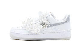 Nike Кроссовки для скейтбординга Air Force 1 женские, низкие, белые/серебристые hq3461-191(team140-克拉恋人) | silver white