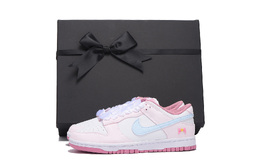 Nike Кроссовки для скейтбординга Dunk Low Top женские розовые dd1873-112(team拾伍-女款粉白三sbox) | pink