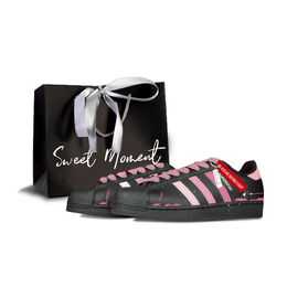 Adidas Кроссовки для скейтбординга Superstar, унисекс, низкие, черные, розовые eg4959（team1111-归途sbox） | black
