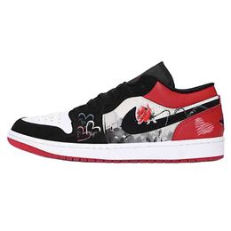 Jordan Баскетбольные кроссовки Air 1 Vintage, унисекс, низкие, черные/красные ib8971-106(team56-玫瑰爱心) | black red