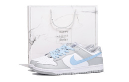 Nike Кроссовки для скейтбординга Dunk Anti Slip, износостойкие, унисекс, белые, синие hf5441-105(team拾伍-男女同款白蓝四sbox) | white blue