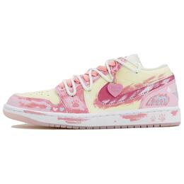 Jordan Баскетбольные кроссовки Air 1 Sweetheart Cute Paws с амортизацией, износостойкие, низкие, женские, розовые hm3706-141 (team919-甜心萌爪） | pink
