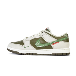 Nike Dunk Qu Cha, низкие, износостойкие, с небольшим цветком, кроссовки для скейтбординга, унисекс, белые, зеленые hv5980-231 (team676-曲茶) | white green