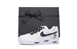 Nike Кроссовки Air Force 1 Coverage с низким верхом, устойчивые к истиранию и скольжению, белые, унисекс cw2288-111(team拾伍-男女同款黑白九sbox) | white