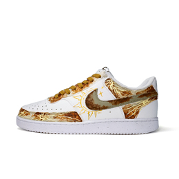 Nike Кроссовки Court Vision 1 LOW Sun And Moon Mystery, износостойкие, низкие, для скейтбординга, унисекс, золотисто-коричневые dh2987-101（team1431-日月同辉-朝） | gold brown