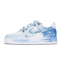 Nike Кроссовки для скейтбординга Air Force 1 Flowing Creek с противоскользящим покрытием, износостойкие, синие, женские cw2288-111(team1219-流溪 ) | blue