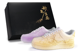 Nike Кроссовки для скейтбординга Air Force 1 унисекс, низкие, фиолетово-желтые cw2288-111(team171-翠藤华韵紫黄box) | purple yellow