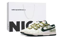 Nike Кроссовки для скейтбординга Dunk Youth Without Regret с амортизацией, легкие, нескользящие, низкие, унисекс, белые, зеленые fd0350-133（team241-青春无悔s-box） | white green