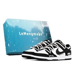 Nike Кроссовки для скейтбординга Dunk Joy Lemon, износостойкие, низкие, унисекс, черные, белые dd1391-100(team778-熊猫日记s-box) | black white