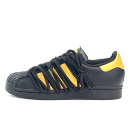 Adidas Низкие противоскользящие кроссовки для скейтбординга SUPERSTAR, унисекс, черно-золотые eg4959(team801-金钱网) | black gold
