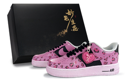 Nike Кроссовки Air Force 1 Exquisite Brushstrokes с розовым леопардовым принтом, низкие, унисекс, черные, белые, розовые cw2288-111(team171-粉墨豹袭s-box) | black white pink