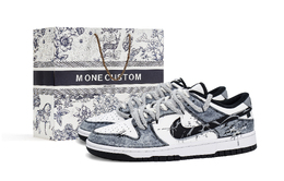 Nike Кроссовки для скейтбординга Dunk Shadowslayer Pact MONE Manufacturing, Box Low Top, унисекс, черные, белые dd1391-100(team177-弑影灵契-box) | black