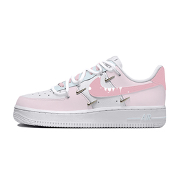 Nike Кроссовки для скейтбординга Air Force 1 с антискользящей амортизацией, женские, розовые fv3654-111(team伍柒玖-鸳鸯配 ) | pink